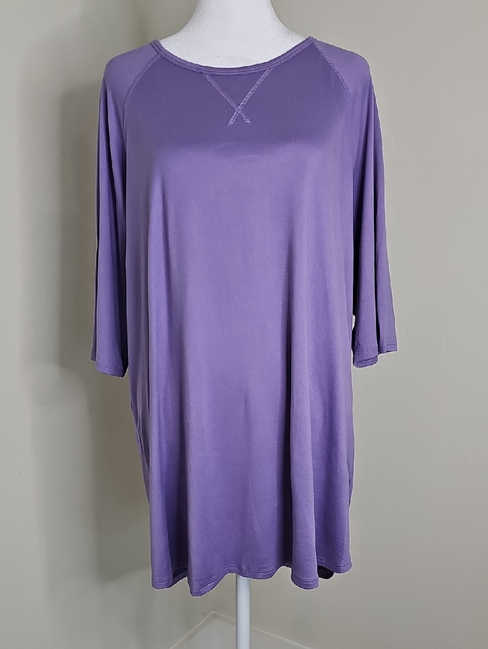 Cuddle Duds Smart Comfort Lavender Purple Tee Sz 1X - Picture 8 of 8